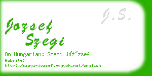 jozsef szegi business card